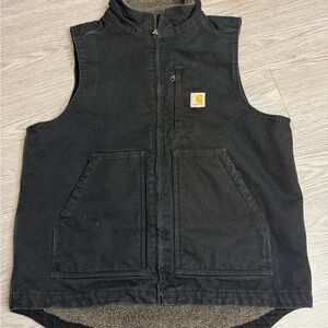 Carhartt Loose Fit Sherpa Lined Zip Up Vest Black Size Medium Model OV4277-M